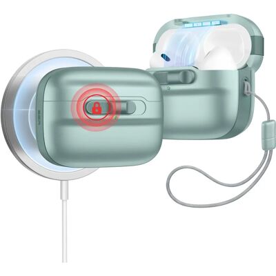 ESR AirPods Pro (1. & 2. generasjon) HaloLock Pulse Cover - MagSafe - Grønn ESR AirPods Pro (1. & 2. generasjon) HaloLock Pulse Cover - MagSafe - Grønn