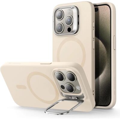 Μαύρο δερμάτινο θήκη ESR για iPhone 15 Pro με MagSafe και βάση Μαύρο δερμάτινο θήκη ESR για iPhone 15 Pro με MagSafe και βάση