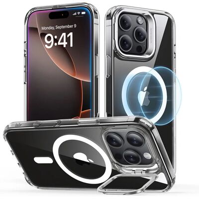Átlátszó hibrid védőtok ESR az iPhone 16 Pro Max-hez standdal Átlátszó hibrid védőtok ESR az iPhone 16 Pro Max-hez standdal