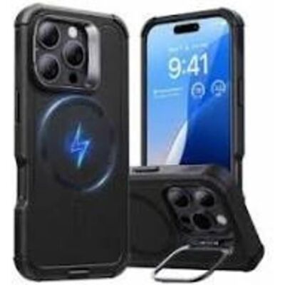 ESR Cyber Tough HaloLock tok + állvány az iPhone 16 Pro Max-hoz - Tok ESR Cyber Tough HaloLock tok + állvány az iPhone 16 Pro Max-hoz - Tok