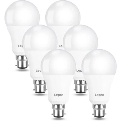 Lepro B22 LED Bulb - 13.5W, 6500K, Super Bright, Pack of 6 Lepro B22 LED Bulb - 13.5W, 6500K, Super Bright, Pack of 6