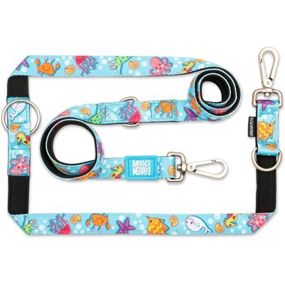 Max & Molly Blue Ocean Multifunctional Dog Leash - Adjustable, Durable, 4-Position Max & Molly Blue Ocean Multifunctional Dog Leash - Adjustable, Durable, 4-Position