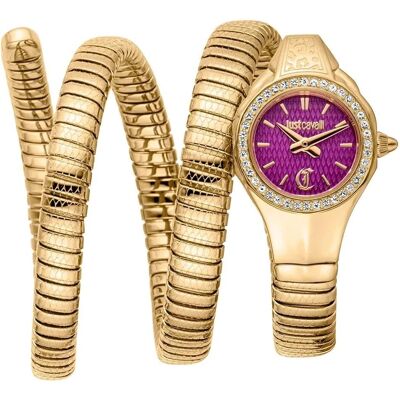 Just Cavalli Lady Snake Vita JC1L355M0035 - Edelstahl Weiblicher Quarz 2 Zeiger Violett Just Cavalli Lady Snake Vita JC1L355M0035 - Edelstahl Weiblicher Quarz 2 Zeiger Violett