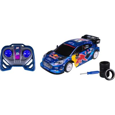 Nikko RC 10403 Red Bull M-Sport Ford Puma - Voiture de rally avec pneus supplémentaires - Publicité Nikko RC 10403 Red Bull M-Sport Ford Puma - Voiture de rally avec pneus supplémentaires - Publicité