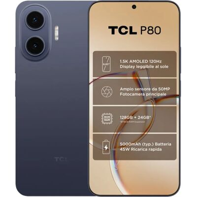 TCL - P80 - Azul noche - 128 GB - Teléfono móvil TCL - P80 - Azul noche - 128 GB - Teléfono móvil