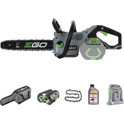 Ego Power+ Tronçonneuse électrique 35cm avec batterie 2,5Ah et chargeur - Publicité Ego Power+ Tronçonneuse électrique 35cm avec batterie 2,5Ah et chargeur - Publicité
