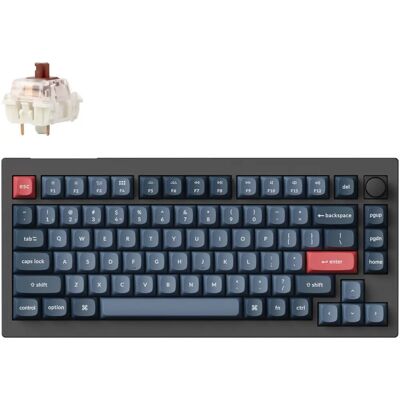 Teclado sem fio Keychron V1 Max - Teclas silenciosas & Interruptores marrons Teclado sem fio Keychron V1 Max - Teclas silenciosas & Interruptores marrons