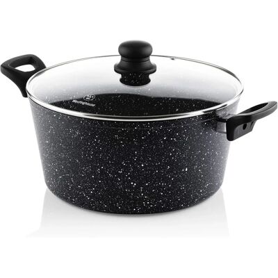 WESTINGHOUSE - Casserole 28cm Marble Noir - Couvercle en Verre - Casserole - Publicité WESTINGHOUSE - Casserole 28cm Marble Noir - Couvercle en Verre - Casserole - Publicité