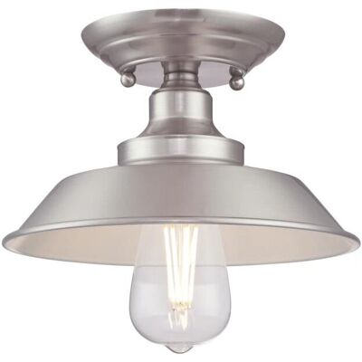 Westinghouse Iron Hill Nickel Brossé Plafonnier - Éclairage de plafond Westinghouse Iron Hill Nickel Brossé Plafonnier - Éclairage de plafond