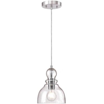 Westinghouse Fiona Hanglamp - Nikkel / Antiek Glas - 18cm - Binnen Westinghouse Fiona Hanglamp - Nikkel / Antiek Glas - 18cm - Binnen