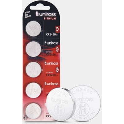 Pile lithium jetable Uniross U5CR2450 - 3V, Pack de 5 Pile lithium jetable Uniross U5CR2450 - 3V, Pack de 5