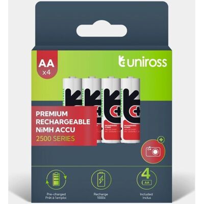 Uniross AA 2500 NiMH Wiederaufladbare Batterie - Batterie Uniross AA 2500 NiMH Wiederaufladbare Batterie - Batterie
