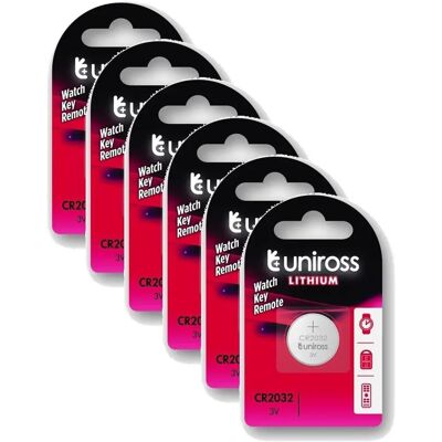 Pile bouton au lithium Uniross CR2032 - 3V - Publicité Pile bouton au lithium Uniross CR2032 - 3V - Publicité