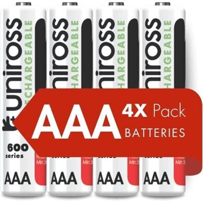 Piles rechargeables Uniross HR03 - Piles AAA rechargeables Piles rechargeables Uniross HR03 - Piles AAA rechargeables