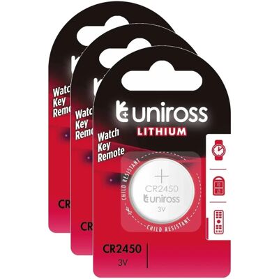 Uniross Lithium Knopfzelle CR2450 - 3V - 1 Stück Uniross Lithium Knopfzelle CR2450 - 3V - 1 Stück