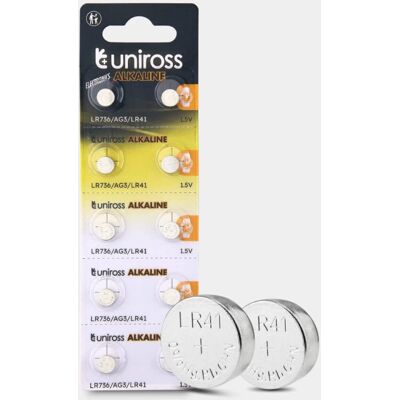 Uniross - U10AG03 - AG3/LR41 - Alcaline 1,5V - pile - Publicité Uniross - U10AG03 - AG3/LR41 - Alcaline 1,5V - pile - Publicité