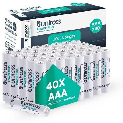 Uniross AAA Power Plus Batterien - 40 Stück Uniross AAA Power Plus Batterien - 40 Stück