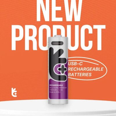 Uniross - 18650 2000mAh - USB-C - Batterie rechargeable - Publicité Uniross - 18650 2000mAh - USB-C - Batterie rechargeable - Publicité