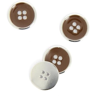 Mondial Tissus - MT - Métal argent brun - 20 mm - Button Mondial Tissus - MT - Métal argent brun - 20 mm - Button