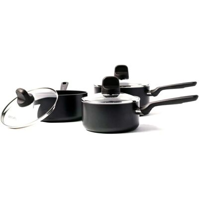 GreenPan Memphis Keramisch anti-aanbakset - 3 stuks - Zwart GreenPan Memphis Keramisch anti-aanbakset - 3 stuks - Zwart