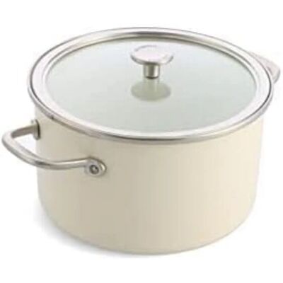KitchenAid Stahlkern Emaille Mandelcreme 24cm Bräter - Kochgeschirr KitchenAid Stahlkern Emaille Mandelcreme 24cm Bräter - Kochgeschirr