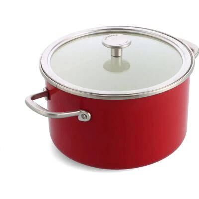 Casserole en Émail Steel Core KitchenAid Rouge Empire - 24cm, 6L, Résistante, Four Compatible - Publicité Casserole en Émail Steel Core KitchenAid Rouge Empire - 24cm, 6L, Résistante, Four Compatible - Publicité