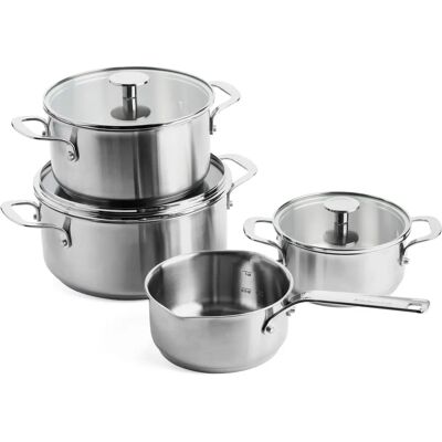 Zestaw naczyń KitchenAid ze stali nierdzewnej z powłoką nieprzywierającą - 7 elementów Zestaw naczyń KitchenAid ze stali nierdzewnej z powłoką nieprzywierającą - 7 elementów