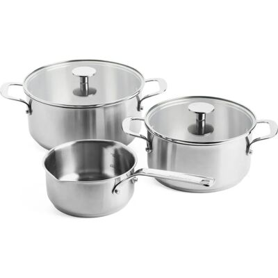 Zestaw Naczyń Kuchennych ze Stali Nierdzewnej KitchenAid - Podstawa do Indukcji - Bez Kapania - 220°C Odporny na Ogień Zestaw Naczyń Kuchennych ze Stali Nierdzewnej KitchenAid - Podstawa do Indukcji - Bez Kapania - 220°C Odporny na Ogień