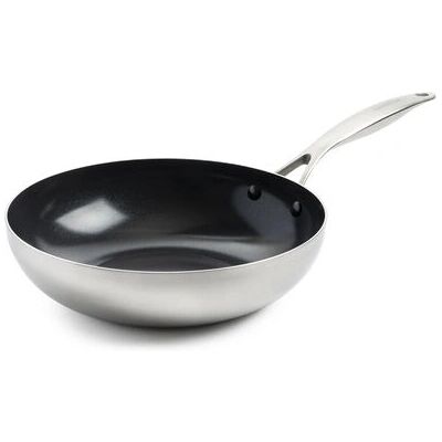 GreenPan Geneva Wok - 28cm, Antihaft, Edelstahl GreenPan Geneva Wok - 28cm, Antihaft, Edelstahl