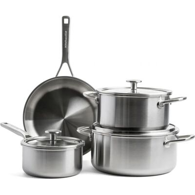 KitchenAid Multi-Ply Stainless Steel 7 Piece Cookware Set KitchenAid Multi-Ply Stainless Steel 7 Piece Cookware Set