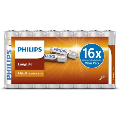 Philips - R03L16F/10 - AAA - Zinc Chloride - Bateria Philips - R03L16F/10 - AAA - Zinc Chloride - Bateria
