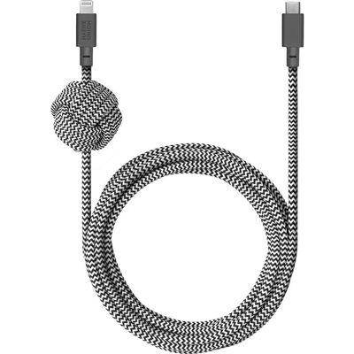 Native Union Ncable-Kv-Cl-Zeb, 3 m, Lightning, USB A, Schwarz/Weiß Native Union Ncable-Kv-Cl-Zeb, 3 m, Lightning, USB A, Schwarz/Weiß
