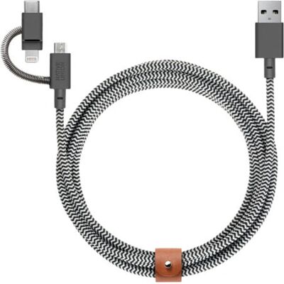 Cavo USB Belt Eco 3in1 - 2m, Zebra, Multicolore Cavo USB Belt Eco 3in1 - 2m, Zebra, Multicolore