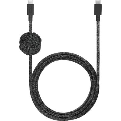 Native Union Night Cable - 3m, Nero, Grigio, Cavo di ricarica Lightning, USB-C Native Union Night Cable - 3m, Nero, Grigio, Cavo di ricarica Lightning, USB-C