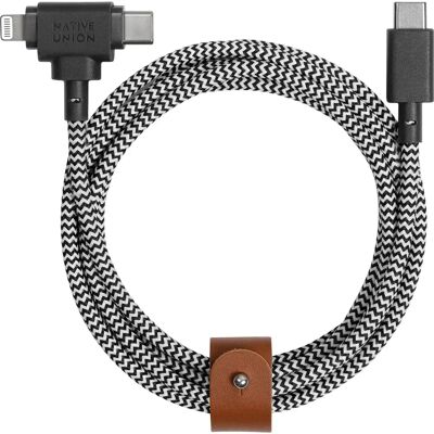 Native Union Belt Cable Duo USB Kabel - 1,5 m, Schwarz/Weiß - USB Kabel Native Union Belt Cable Duo USB Kabel - 1,5 m, Schwarz/Weiß - USB Kabel