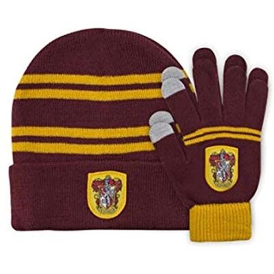 Conjunto de Gorro e Luvas Gryffindor Harry Potter - Crianças - Oficial Conjunto de Gorro e Luvas Gryffindor Harry Potter - Crianças - Oficial