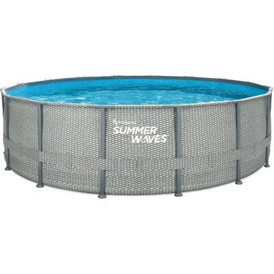 Summer Waves Elite Frame Pool 488x122cm - Natur Rattan - Schwimmbecken Summer Waves Elite Frame Pool 488x122cm - Natur Rattan - Schwimmbecken