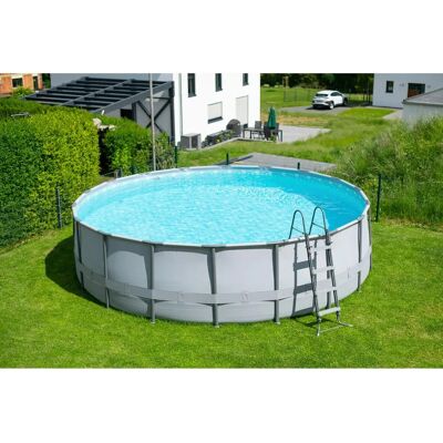 Framepool Elite Pool - Rund, 549x132 cm, Grau - Schwimmbecken Framepool Elite Pool - Rund, 549x132 cm, Grau - Schwimmbecken