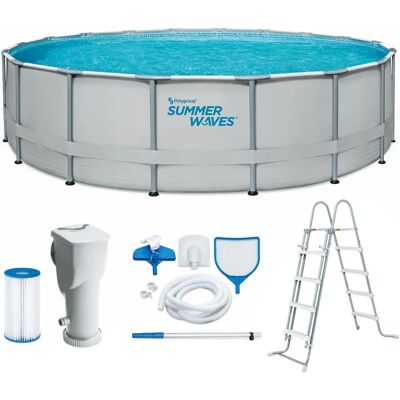 Framepool Elite Pool - Rund, 549x132 cm, Grau - Schwimmbecken Framepool Elite Pool - Rund, 549x132 cm, Grau - Schwimmbecken