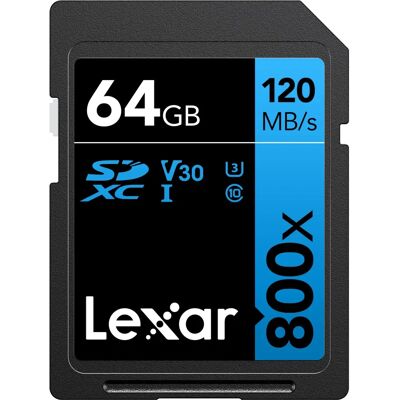 Lexar 64GB Blue Series SDXC UHS-I Memory Card - Class 10, U3, V30 Lexar 64GB Blue Series SDXC UHS-I Memory Card - Class 10, U3, V30