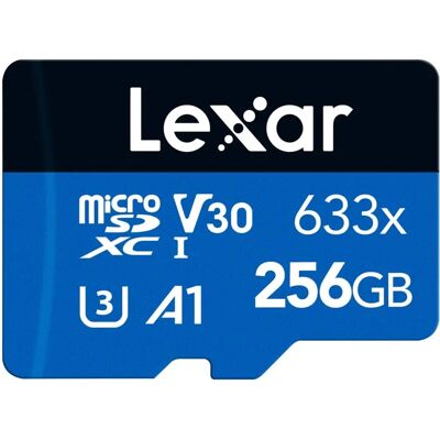 Lexar 633x 256GB Micro SD Card - Micro SDXC UHS-I, Class 10, U3 Lexar 633x 256GB Micro SD Card - Micro SDXC UHS-I, Class 10, U3