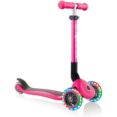 GLOBBER Foldable Light Scooter - Junior, Pink, 3-roller GLOBBER Foldable Light Scooter - Junior, Pink, 3-roller