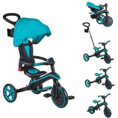 Globber Dětský tříkolka - Teal - Nastavitelná sedačka - Bezpečnostní pás 5 bodů - Zakřivená bezpečnostní tyč - Dětské vozítko - 10m-5 let Globber Dětský tříkolka - Teal - Nastavitelná sedačka - Bezpečnostní pás 5 bodů - Zakřivená bezpečnostní tyč - Dětské vozítko - 10m-5 let