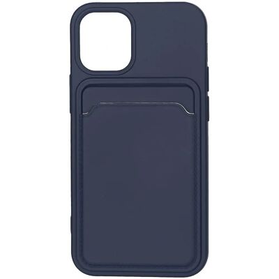 G-SP Silikonecover til iPhone 12 Mini med Kortholder - Blå G-SP Silikonecover til iPhone 12 Mini med Kortholder - Blå