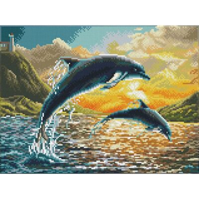 Diamond Dotz - Quadratische Diamantmalerei - Delfin Sonnenuntergang Diamond Dotz - Quadratische Diamantmalerei - Delfin Sonnenuntergang