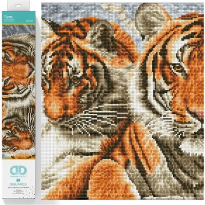 Diamond Dotz Tigers Quadrat - Mittelstufiges Diamantbild Diamond Dotz Tigers Quadrat - Mittelstufiges Diamantbild