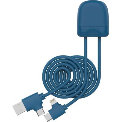 Xoopar Cable Eco 4 en 1 Azul - 1m - USB A, USB C, Lightning Xoopar Cable Eco 4 en 1 Azul - 1m - USB A, USB C, Lightning