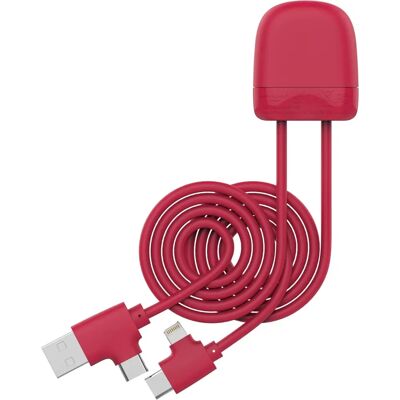 Xoopar 4 en 1 Ice-C Cable ecológico USB A, USB C / USB C, Lightning 1m Rojo Xoopar 4 en 1 Ice-C Cable ecológico USB A, USB C / USB C, Lightning 1m Rojo