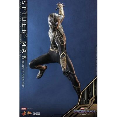 Figurine d'Action Spider-Man No Way Home Costume Noir et Or 1/6 - Publicité Figurine d'Action Spider-Man No Way Home Costume Noir et Or 1/6 - Publicité