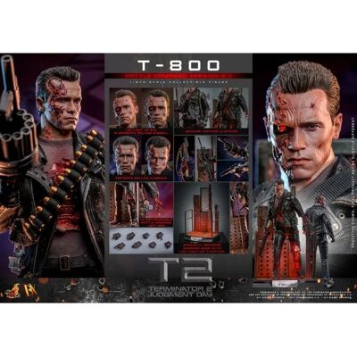 Figurine Hot Toys Arnold T-800 Endommagée - 32cm - Publicité Figurine Hot Toys Arnold T-800 Endommagée - 32cm - Publicité